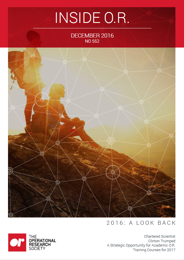 Front cover of Inside OR magazine December 2016