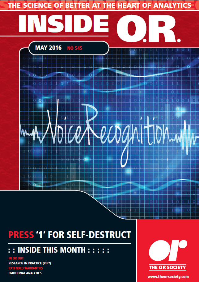 Front cover of Inside OR magazine May 2016