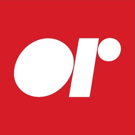 The main red box element of The OR Society Logo