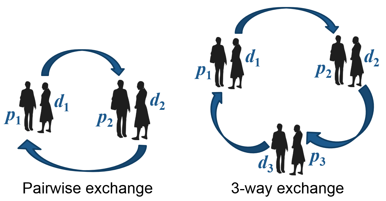 Kidney exchanges diagrammes