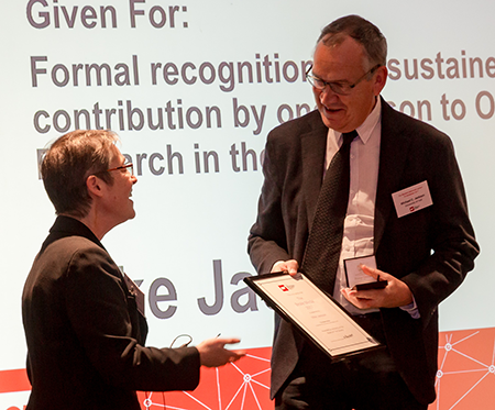 Mike Jackson winner of 2017 Beale Medal with Ruth Kaufman