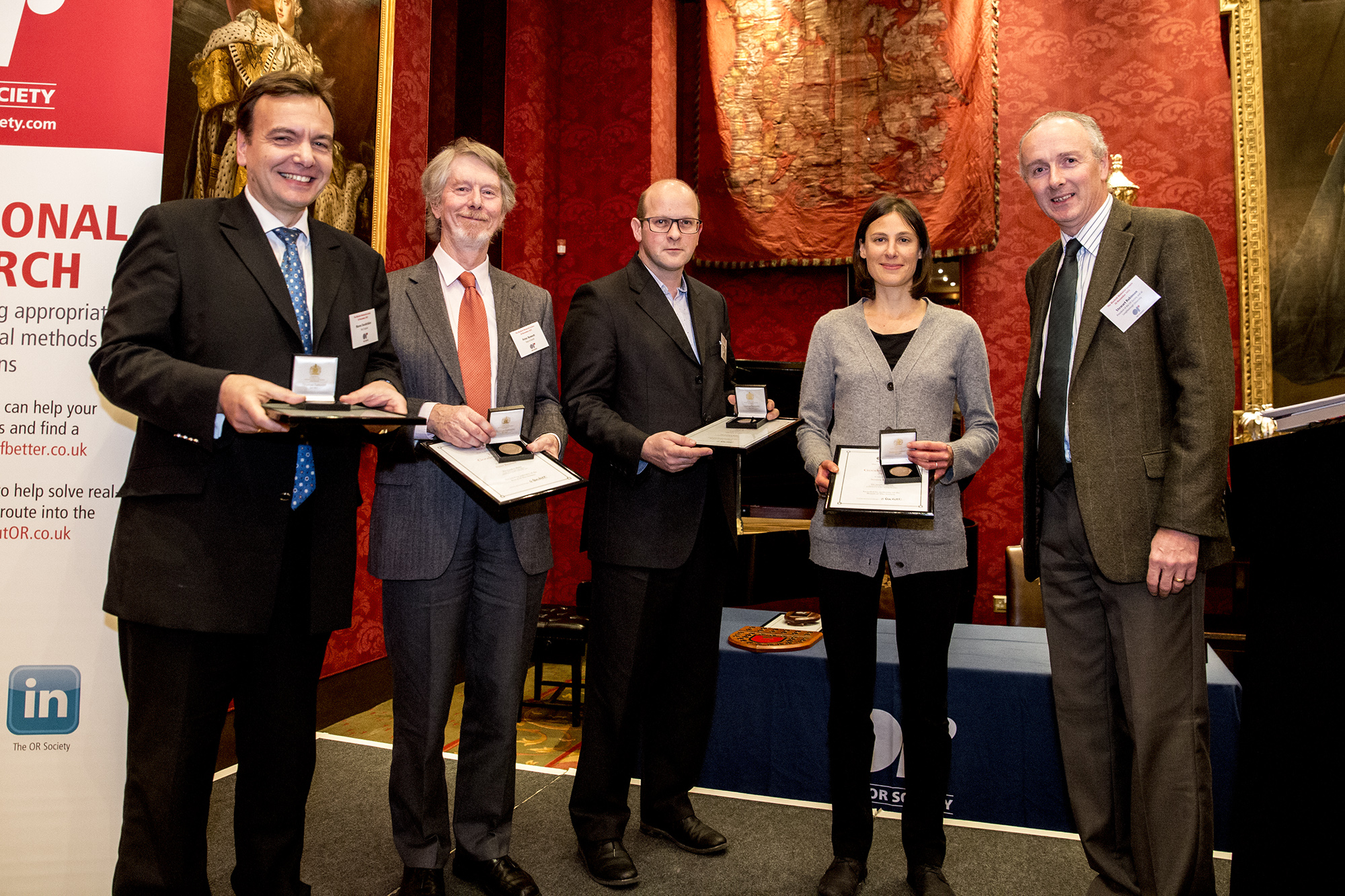 Sonya Crowe, Peter Bennett, Maren Daraktchiev and Martin Utley winners of 2014 Goodeve Medal with Stewart Robinson