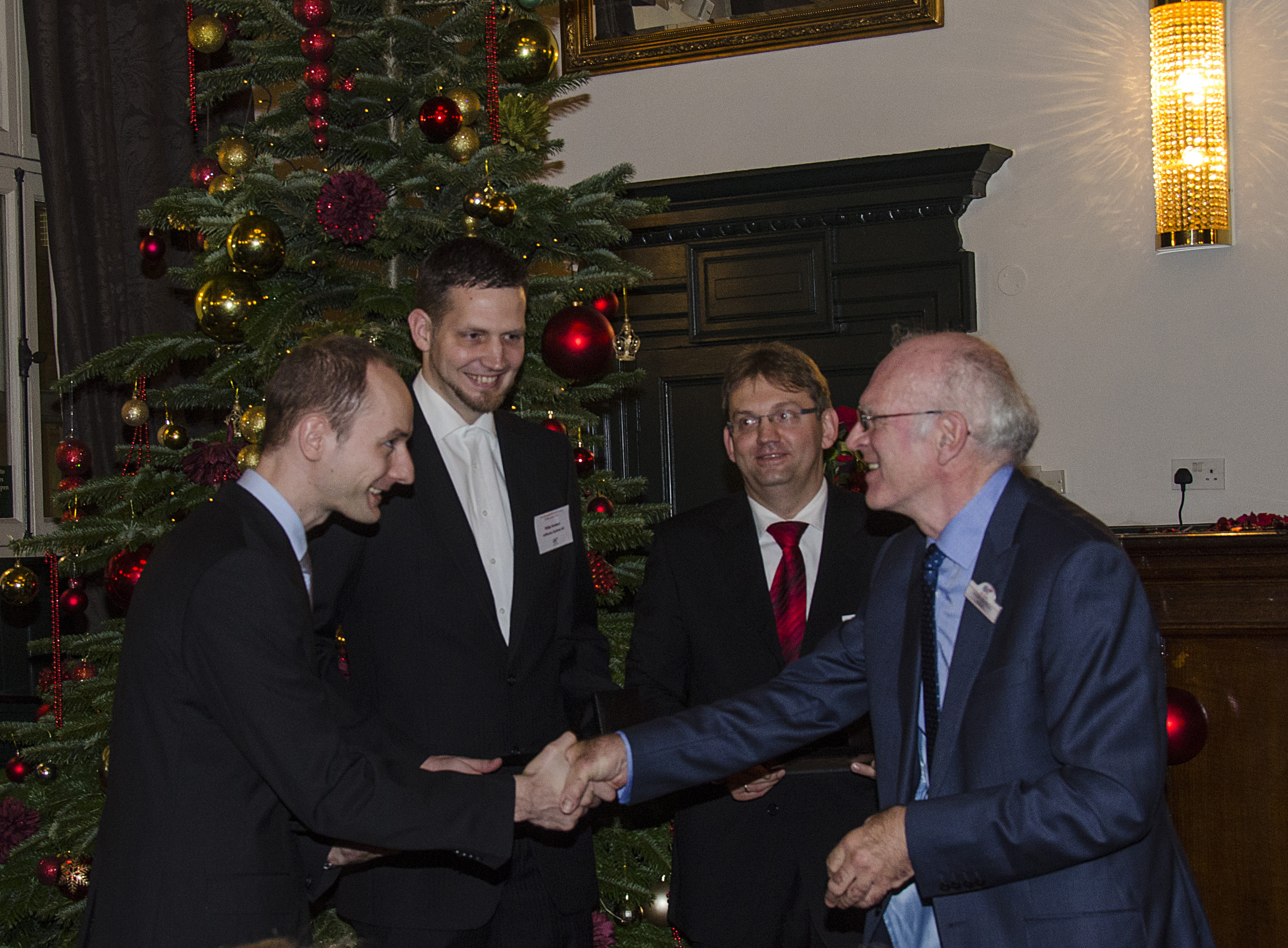 Arne Strauss, Philipp Kemmer, and Thomas Winter winners of 2012 Goodeve Medal with Geoff Royston
