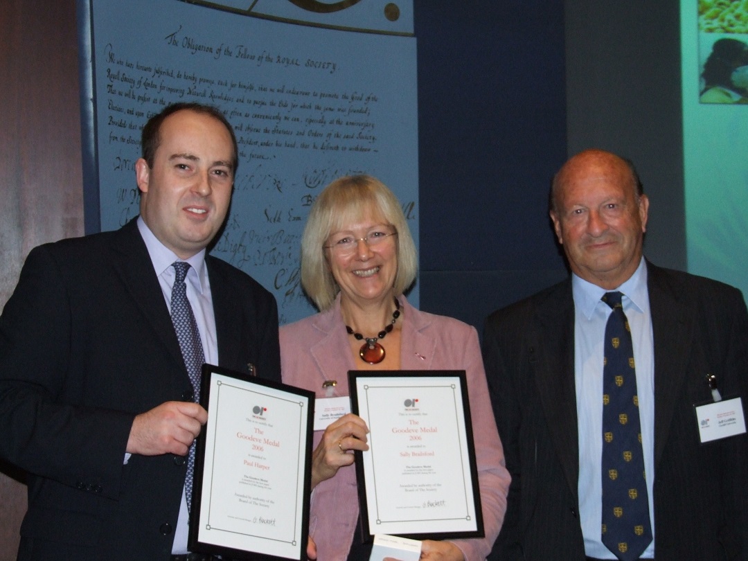 Paul Harper and Sally Brailsford winners of 2006 Goodeve Medal with Jeff Griffiths