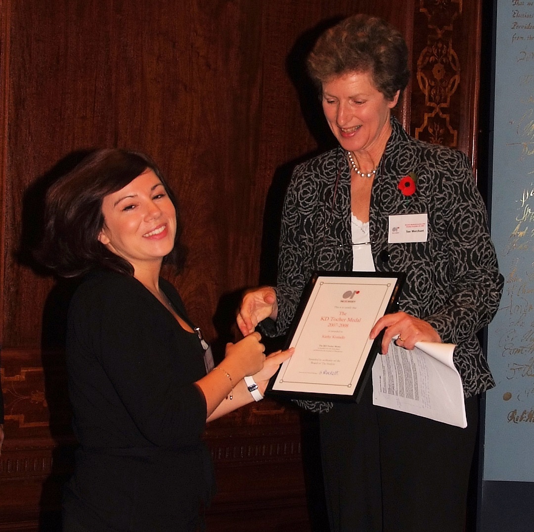 Kathy Kotiadis winner of 2009 KD Tocher Medal with Sue Merchant