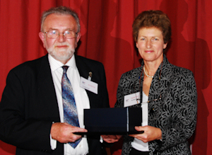 John Friend being awarded Companion of OR 2008 with Sue Merchant
