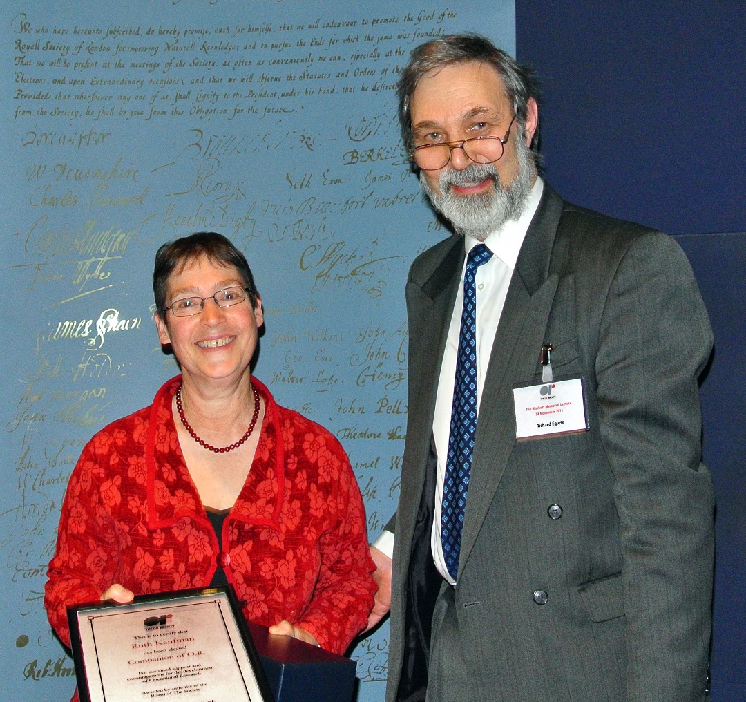 Ruth Kaufman being awarded Companion of OR 2011 with Richard Eglese