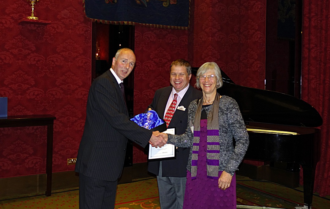 Ruth Davies being awarded Companion of OR 2014 with Stewart Robinson and Gavin Blackett