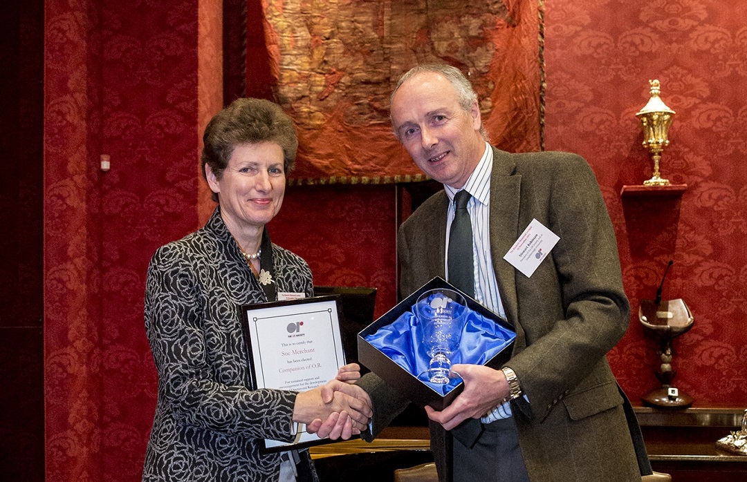 Sue Merchant being awarded Companion of OR 2015 with Stewart Robinson