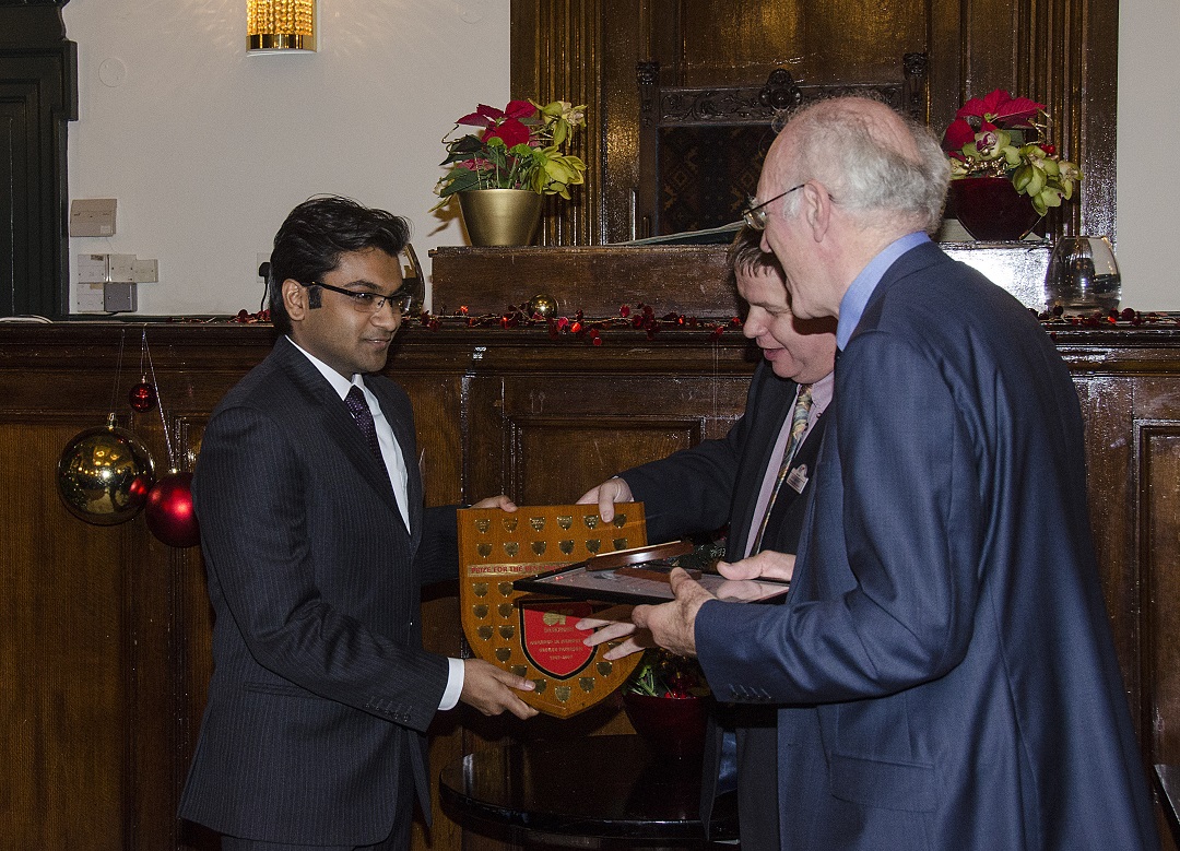 Kabir Rustogi winner of 2012 Doctoral Award with Geoff Royston and Gavin Blackett