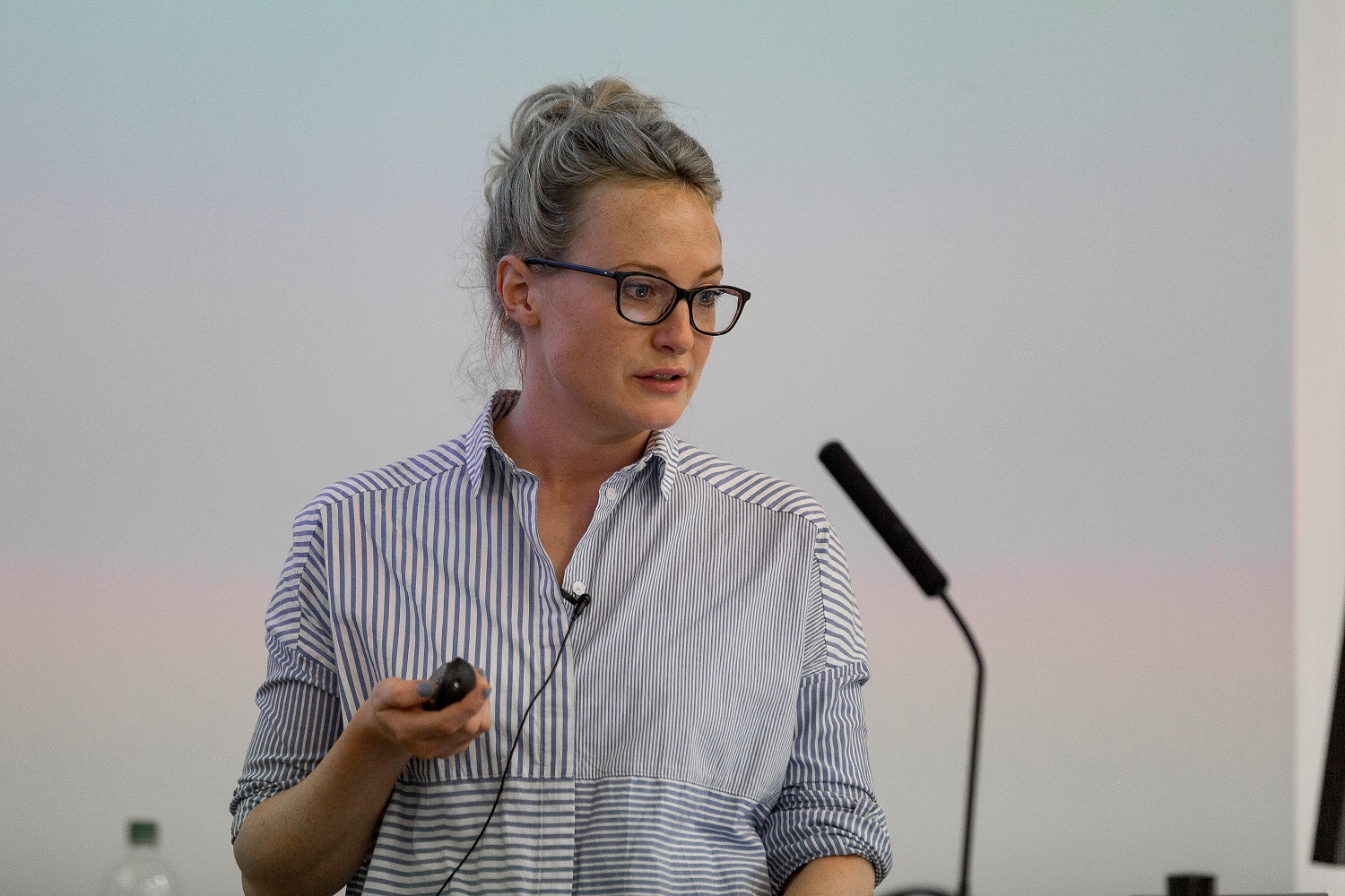 Female presenter at OR Society event