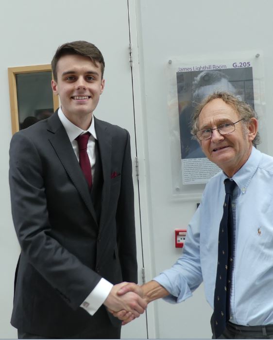 Jacob Curran-Sebastian winner of 2018 Undergraduate Award with Peter Duck