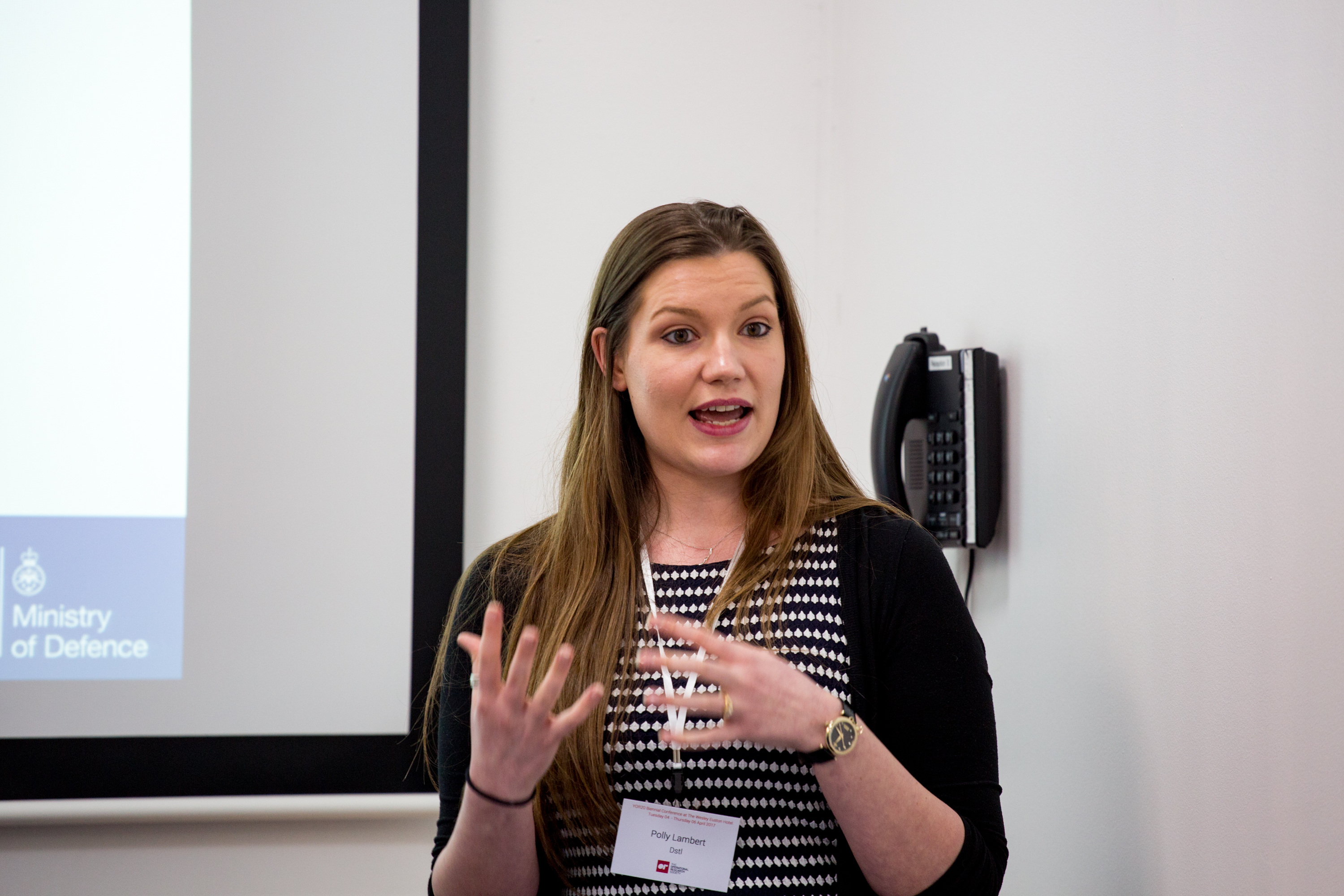 female presenter at conference